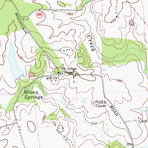 Topographic Map of Medlock, VA