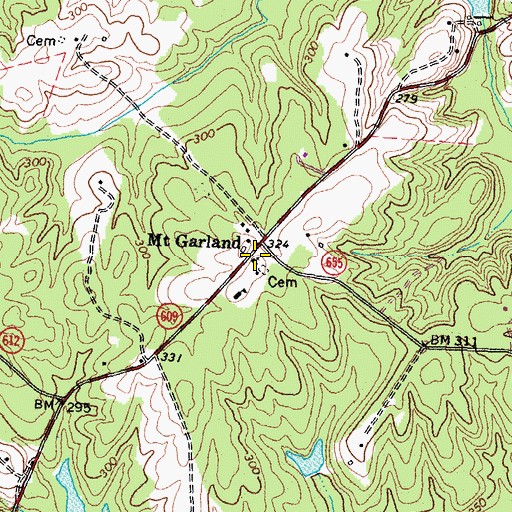 Topographic Map of Mount Garland Church, VA