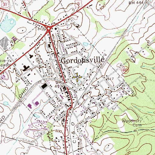 Topographic Map of Dix Memorial Pool, VA