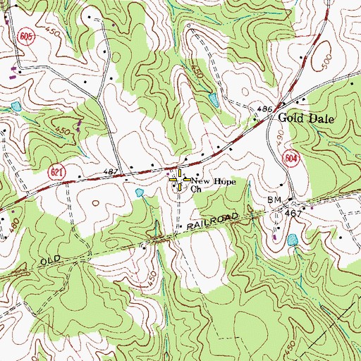 Topographic Map of New Hope Cemetery, VA