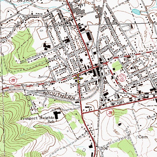 Topographic Map of Saint Thomas Episcopal Church, VA