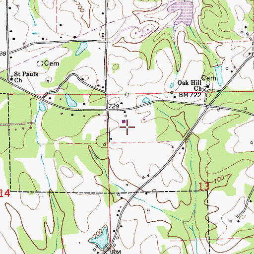 Topographic Map of Alabama Music Park, AL