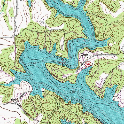 Topographic Map of Hutchinsons Mill (historical), VA