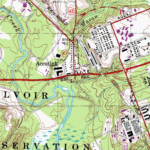 Topographic Map of Accotink, VA