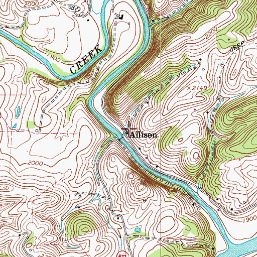 Topographic Map of Allison, VA
