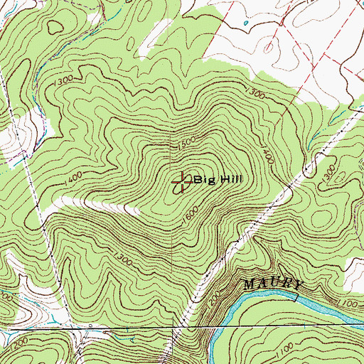 Topographic Map of Big Hill, VA