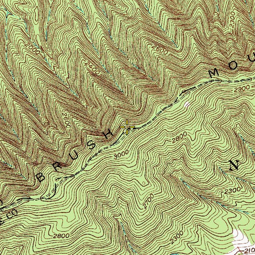 Topographic Map of Brush Mountain, VA