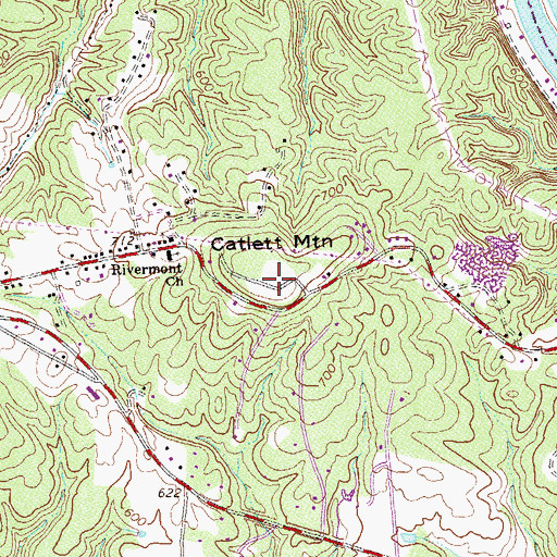 Topographic Map of Catlett Mountain, VA