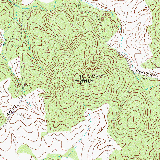 Topographic Map of Chicken Mountain, VA