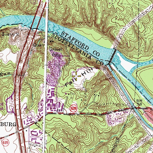 Topographic Map of Fall Hill, VA