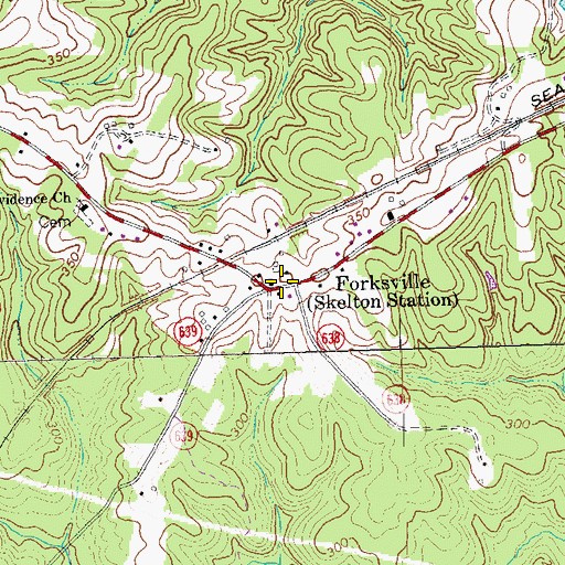 Topographic Map of Forksville, VA