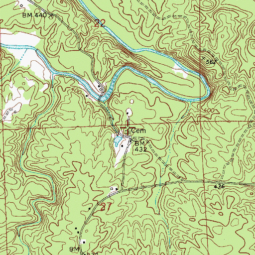 Topographic Map of McKee Cemetery, AL