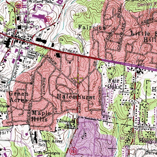 Topographic Map of Halemhurst, VA