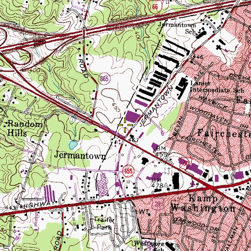 Topographic Map of Jermantown, VA
