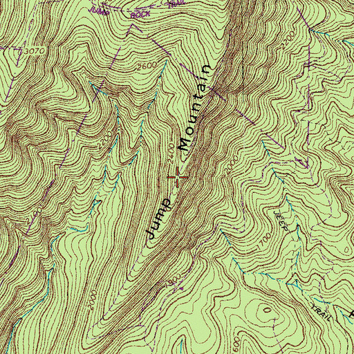 Topographic Map of Jump Mountain, VA