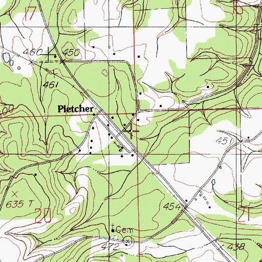 Topographic Map of Pletcher Church, AL