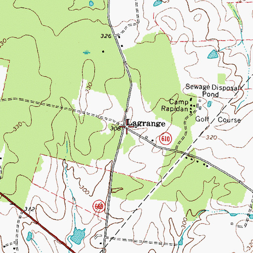 Topographic Map of Lagrange, VA