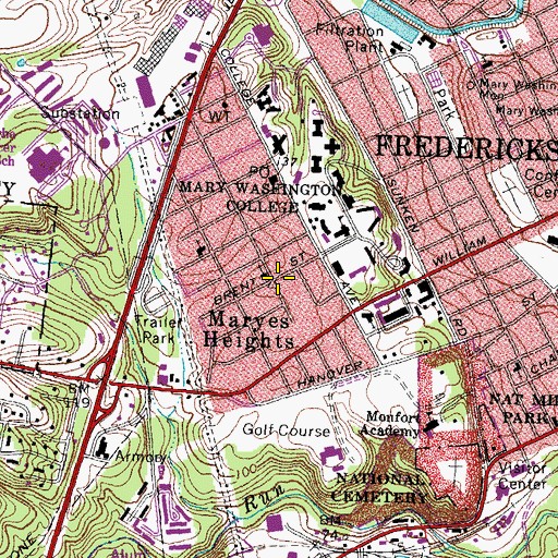 Topographic Map of Maryes Heights, VA