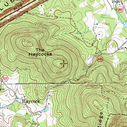 Topographic Map of The Haycocks, VA