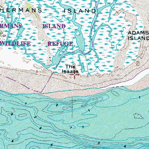 Topographic Map of The Isaacs, VA
