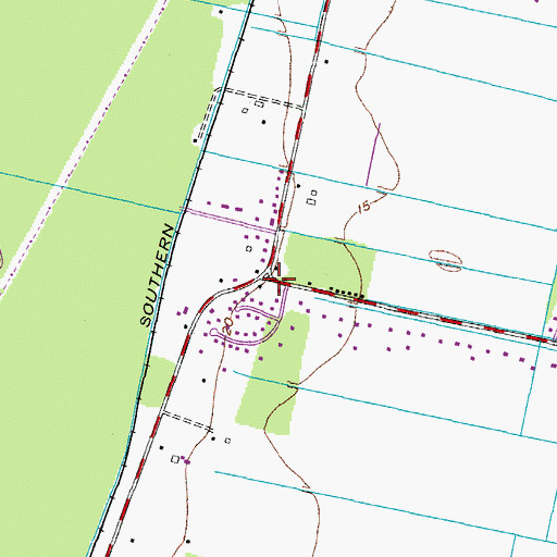 Topographic Map of Hutchins, VA