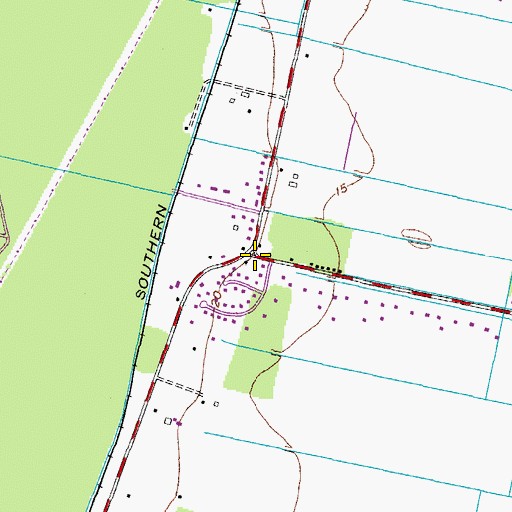 Topographic Map of Hutchins, VA
