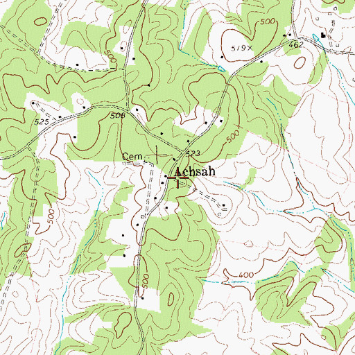 Topographic Map of Achash, VA