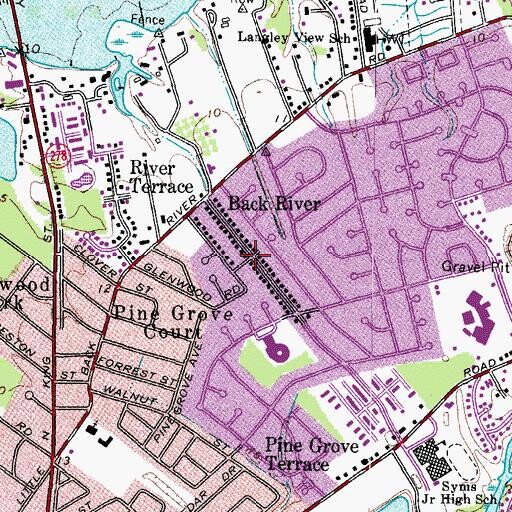 Topographic Map of Back River, VA