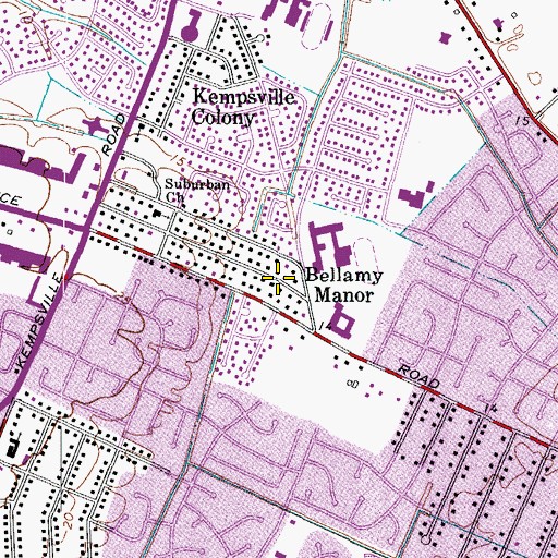 Topographic Map of Bellany Manor, VA