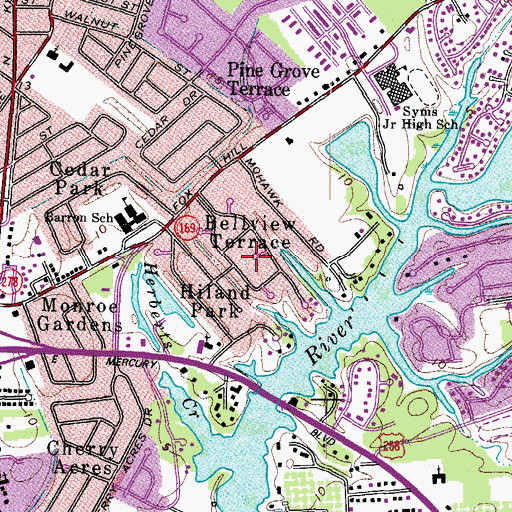 Topographic Map of Bellview Terrace, VA