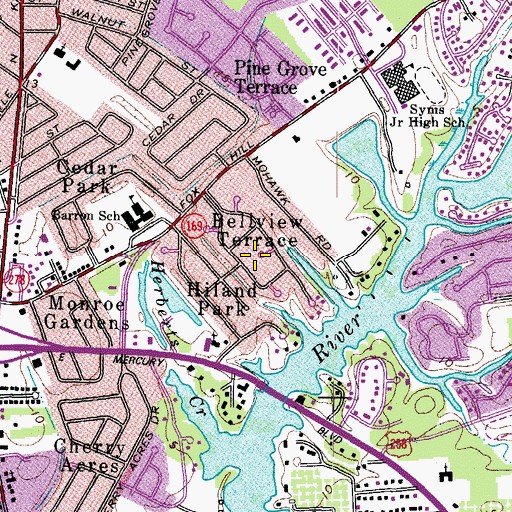 Topographic Map of Bellview Terrace, VA
