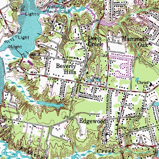 Topographic Map of Beverly Hills, VA