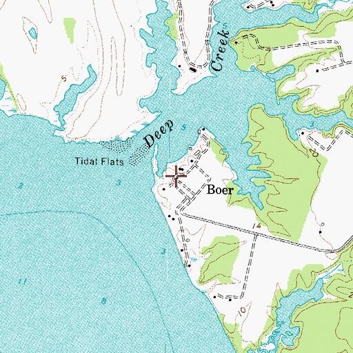 Topographic Map of Boer, VA