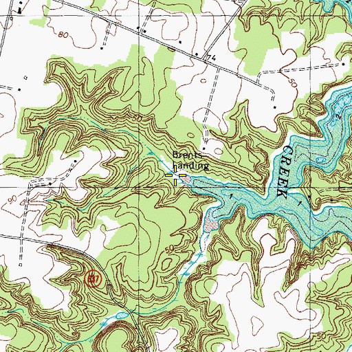 Topographic Map of Brents Landing, VA