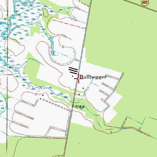 Topographic Map of Bullbegger, VA