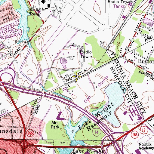 Topographic Map of Camden Heights, VA