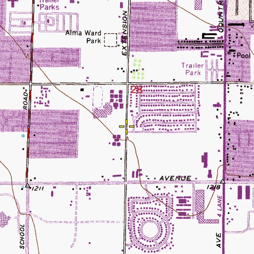 Topographic Map of Powell Estates Subdivision Water Retention Basin, AZ