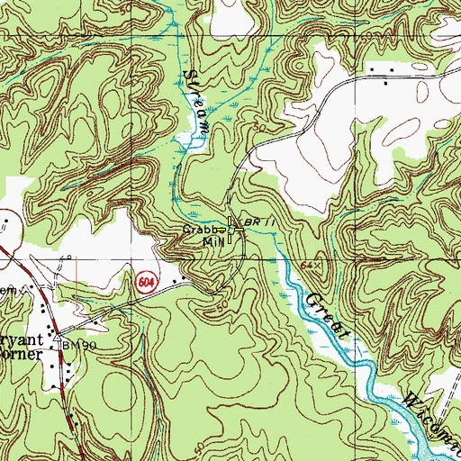 Topographic Map of Crabbe Mill, VA