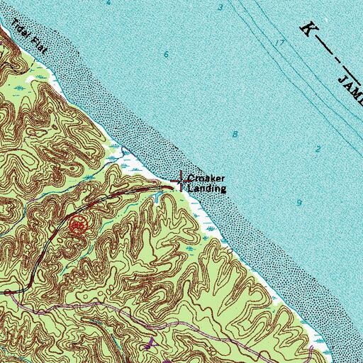 Topographic Map of Croaker Landing, VA