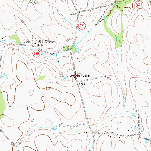 Topographic Map of Elvan, VA