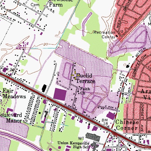 Topographic Map of Euclid Terrace, VA