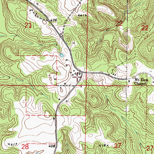 Topographic Map of Red Creek (historical), AL