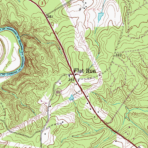 Topographic Map of Flat Run, VA