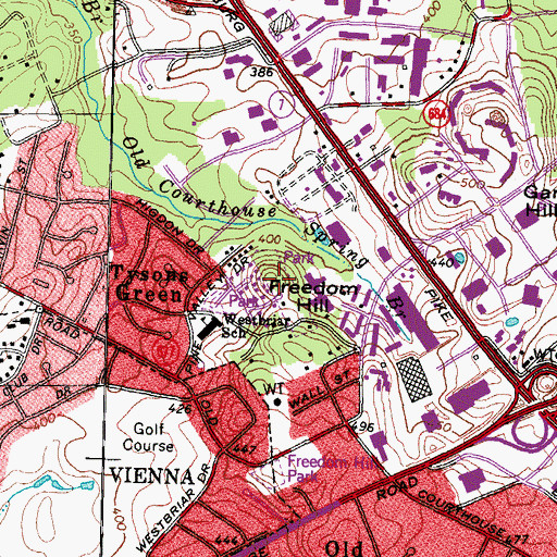 Topographic Map of Freedom Hill, VA