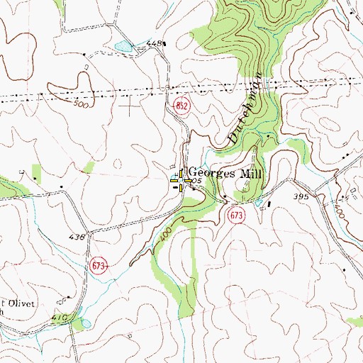 Topographic Map of Georges Mill, VA