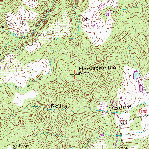 Topographic Map of Hardscrabble Mountain, VA