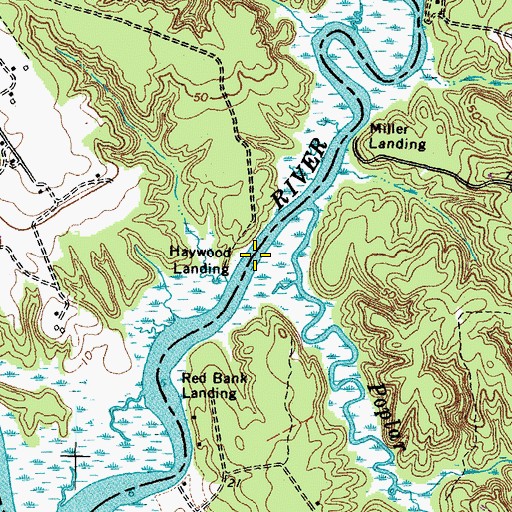 Topographic Map of Haywood Landing, VA
