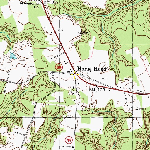 Topographic Map of Horse Head, VA