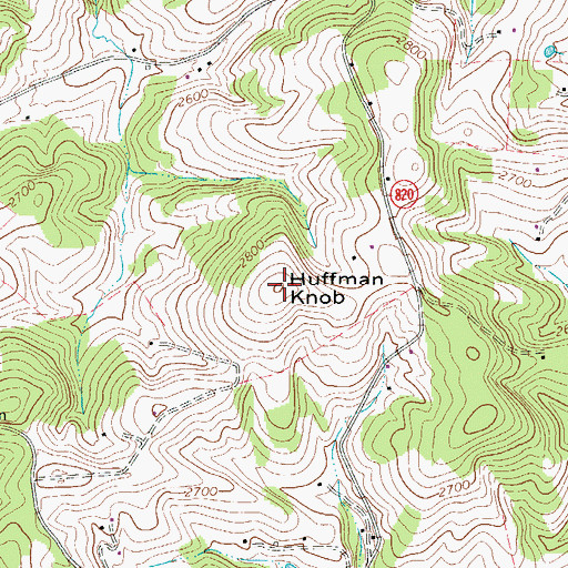 Topographic Map of Huffman Knob, VA
