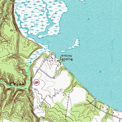 Topographic Map of Jenkins Landing, VA